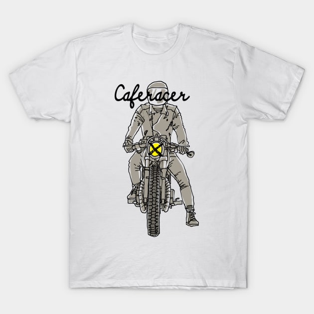 Caferacer (Bright Color) T-Shirt by quilimo